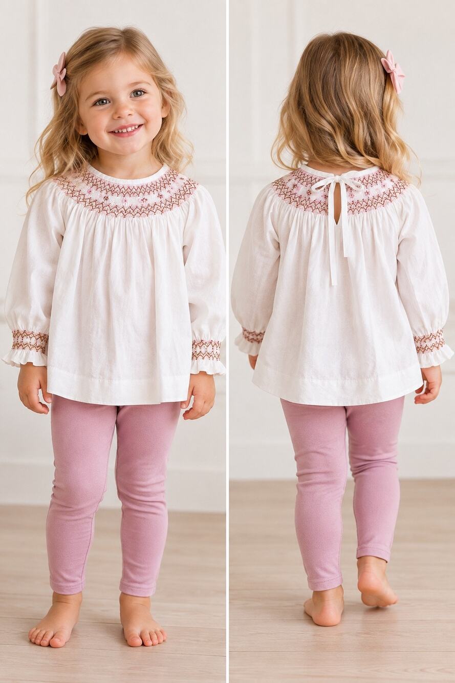 Castles & Crowns Girls Smocked Blouse 4T